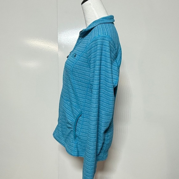 The North Face Jacket Womens Large Blue Stripes Full Zip Polartec Thermal Pro - Picture 7 of 12